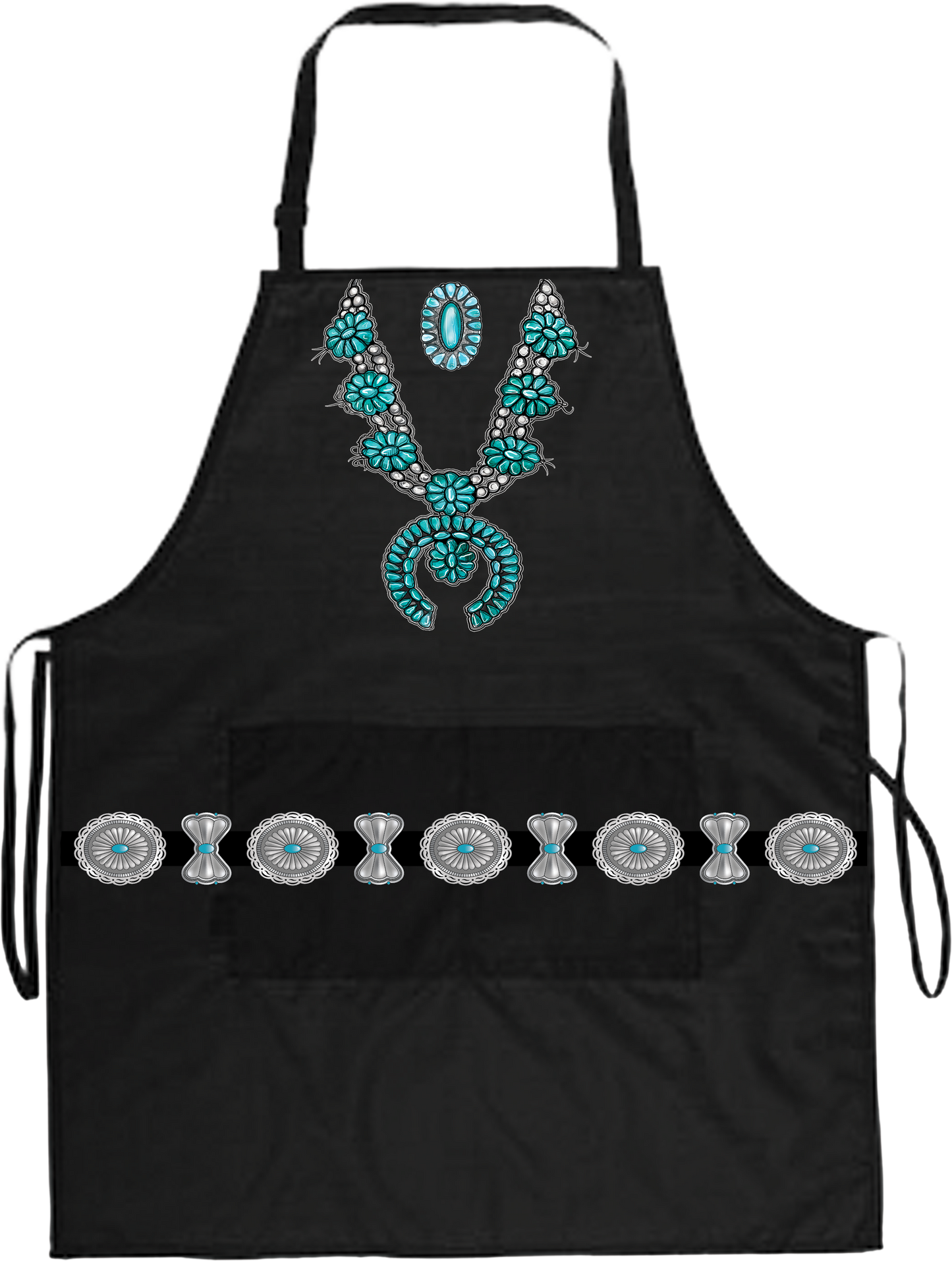 RGM Aprons Turq. Necklace w/ Belt