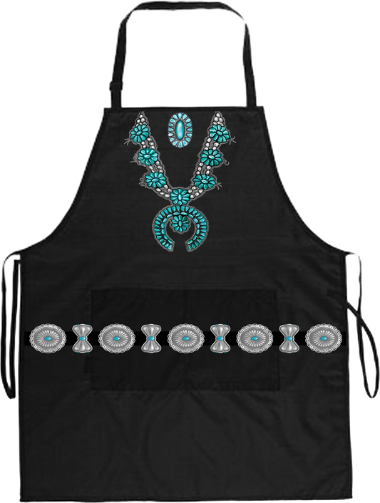 RGM Aprons Turq. Necklace w/ Belt